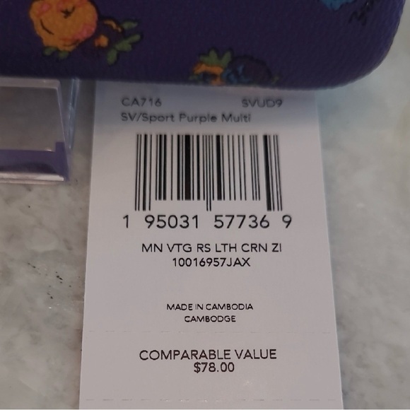 NWT Coach Purple Floral Wristlet - Picture 2 of 6